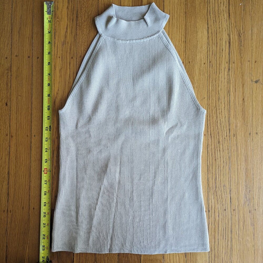 HALOGEN Mock Neck Ribbed Shirt